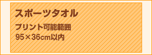 スポーツタオル プリント可能範囲 95x36cm以内